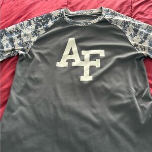 Gray AF Raglan Shirt with Camo Sleeves